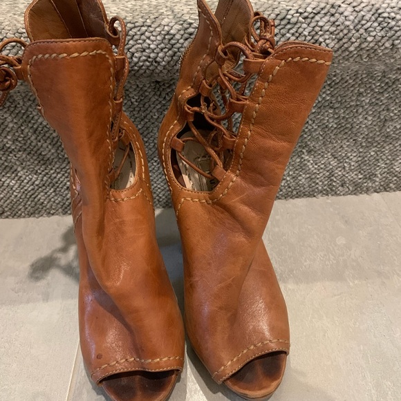 Miu Miu peep toe lace up booties - Picture 2 of 3